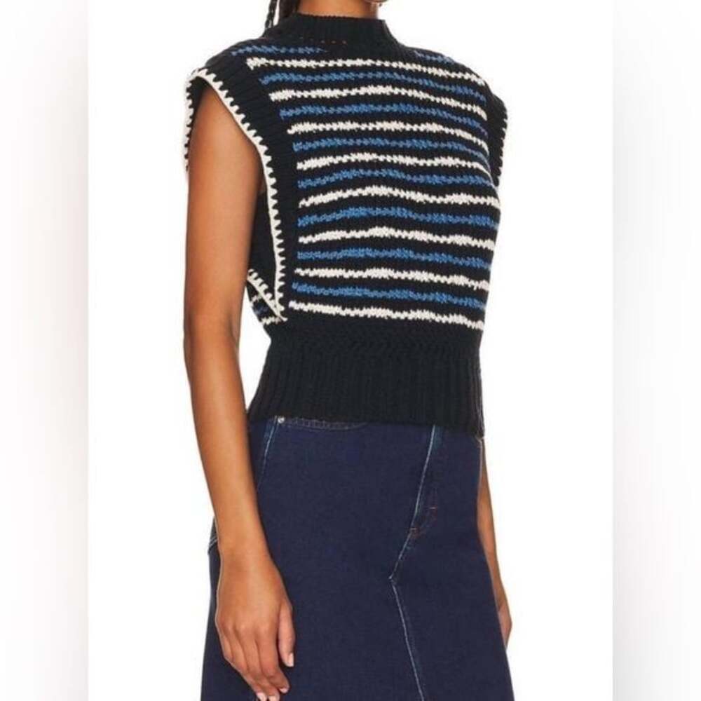 VERONICA BEARD tarina sweater vest in navy multi